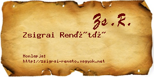 Zsigrai Renátó névjegykártya